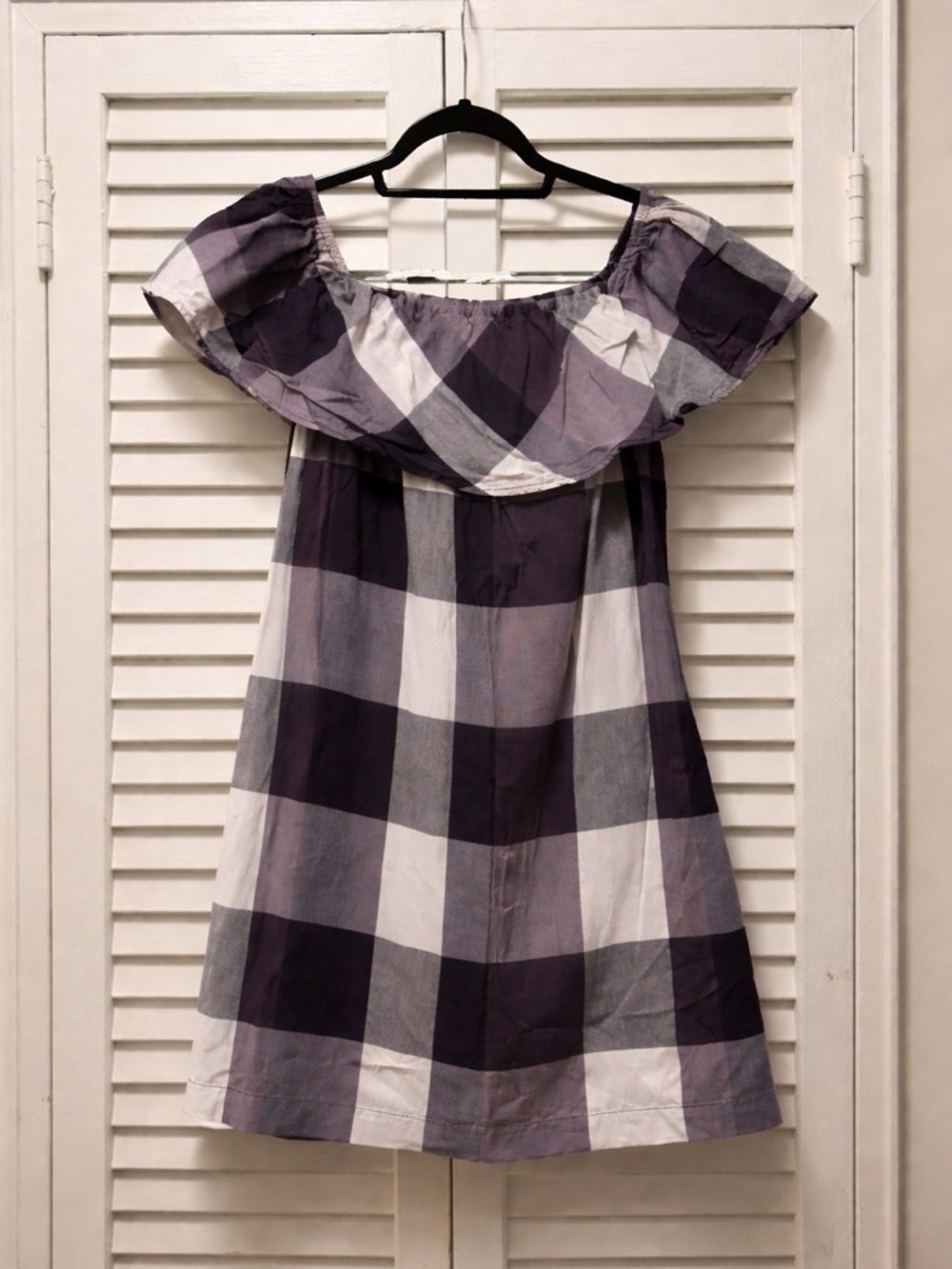 Who What Wear 🖤  Gingham Off-Shoulder Ruffle Dress - Picture 5 of 7
